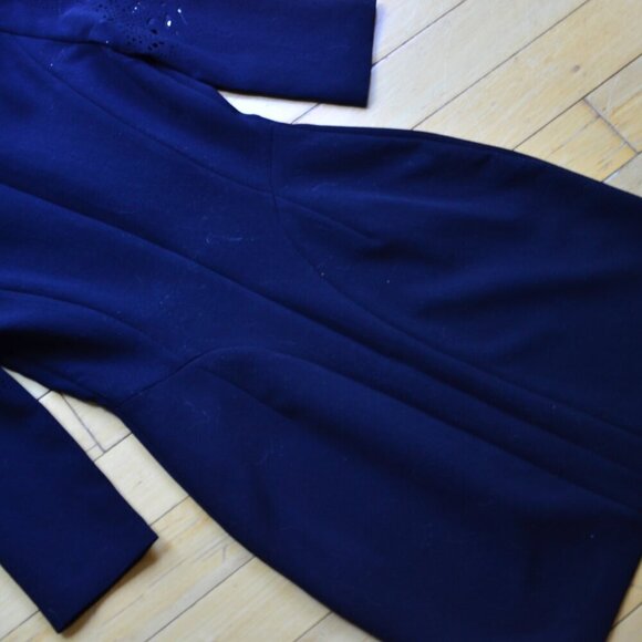 The Kooples Womens Laser Cut Sheath Dress Size XS Dark Navy - Picture 11 of 11